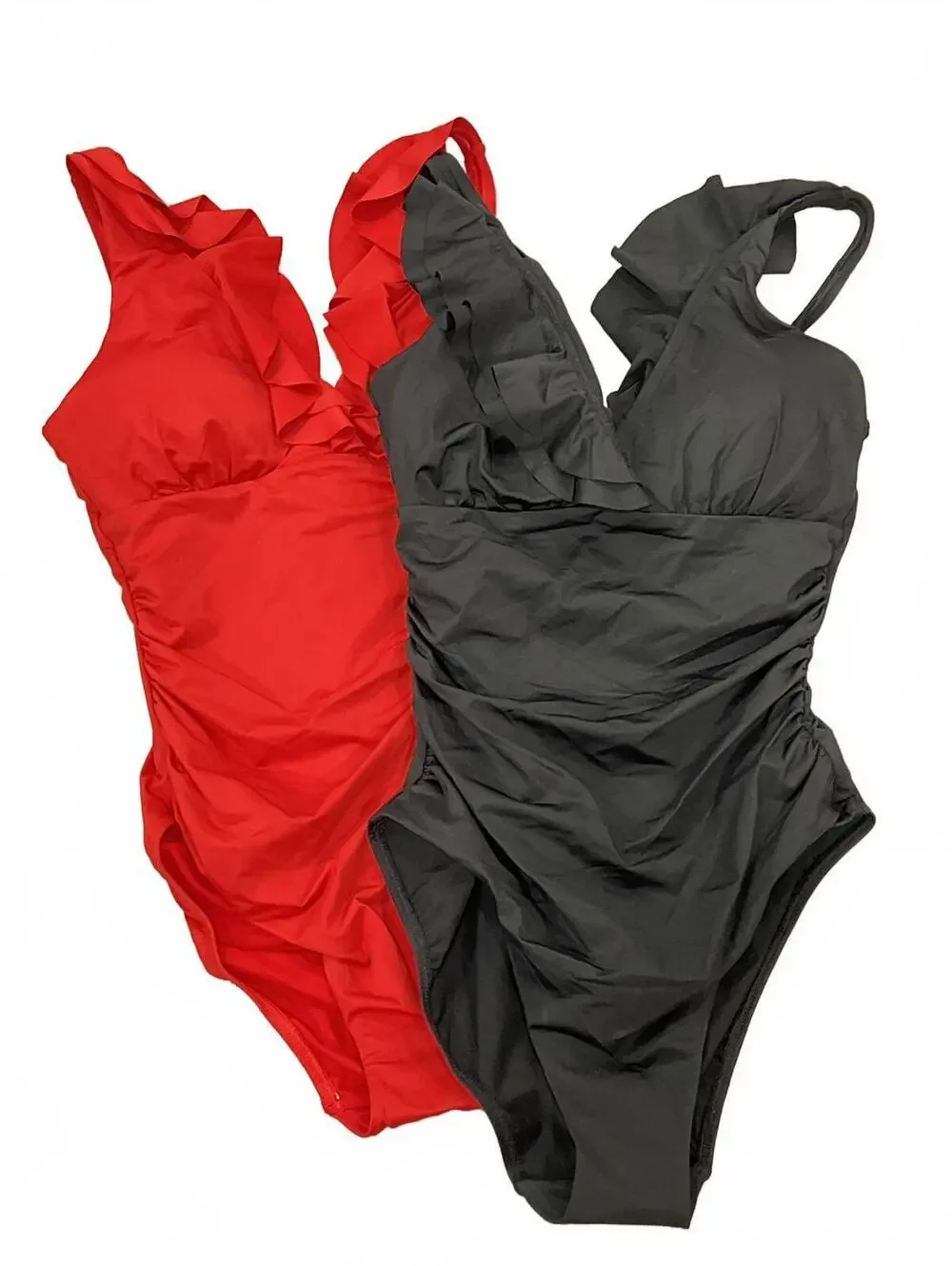 Lauren Ralph Lauren Women's Ruffle Surplice Underwire One-Piece Swimsuit